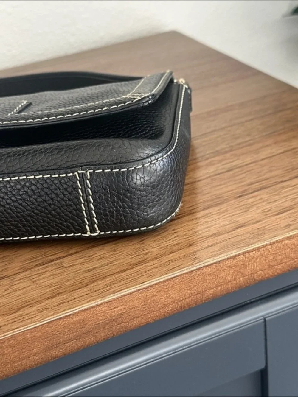 Kate Spade Leather Shoulder Bag with Contrast Stitching